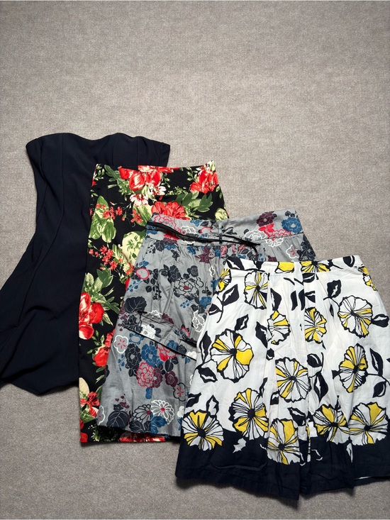 None Dresses & Skirts - Floral and Printed Skater Skirts in Black, White, Gray, Yellow, Red